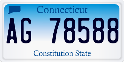 CT license plate AG78588