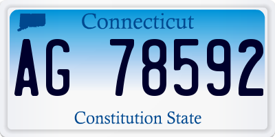 CT license plate AG78592