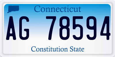 CT license plate AG78594