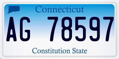 CT license plate AG78597
