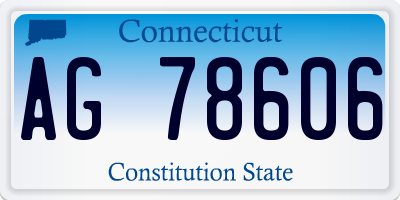 CT license plate AG78606