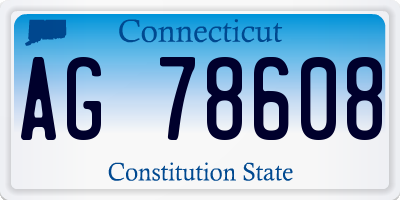 CT license plate AG78608