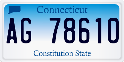 CT license plate AG78610