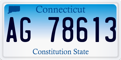 CT license plate AG78613