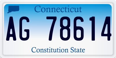 CT license plate AG78614