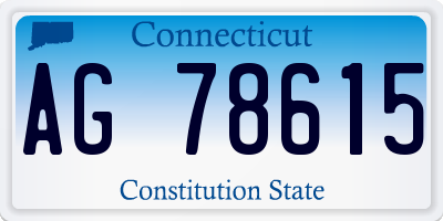 CT license plate AG78615