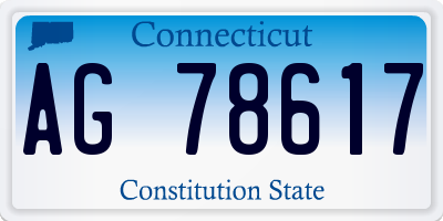 CT license plate AG78617