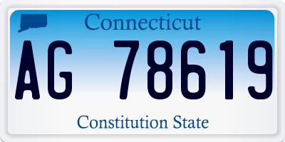 CT license plate AG78619