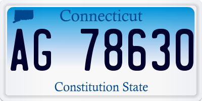 CT license plate AG78630