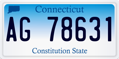 CT license plate AG78631