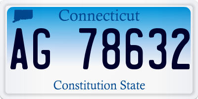 CT license plate AG78632