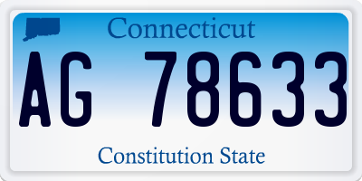 CT license plate AG78633