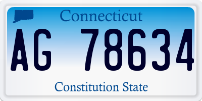CT license plate AG78634