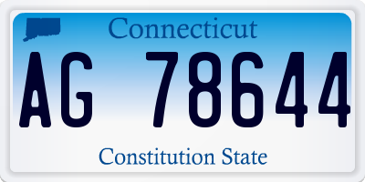 CT license plate AG78644