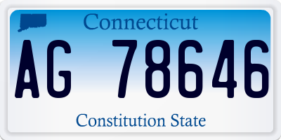 CT license plate AG78646