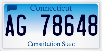 CT license plate AG78648