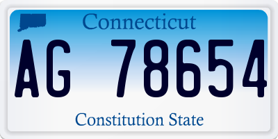 CT license plate AG78654