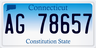 CT license plate AG78657
