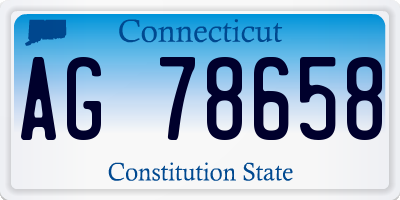 CT license plate AG78658