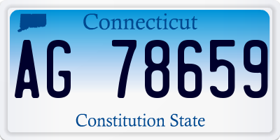 CT license plate AG78659