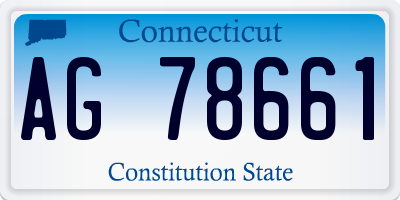 CT license plate AG78661