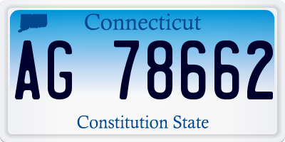 CT license plate AG78662