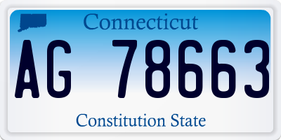 CT license plate AG78663