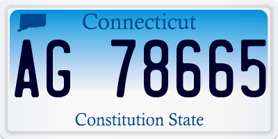 CT license plate AG78665