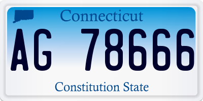 CT license plate AG78666