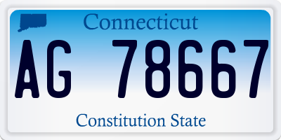 CT license plate AG78667