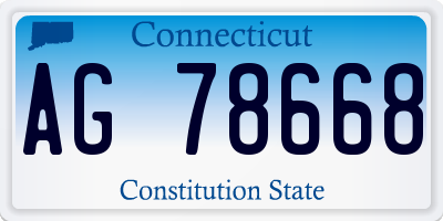 CT license plate AG78668