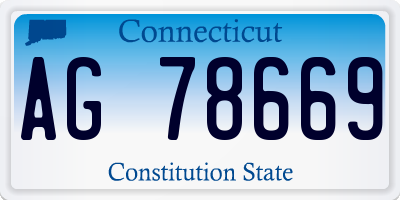 CT license plate AG78669