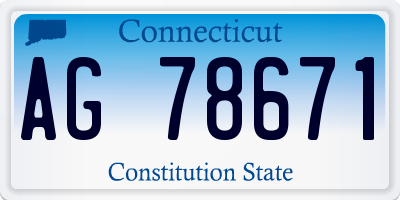 CT license plate AG78671