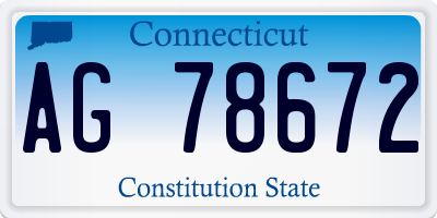 CT license plate AG78672