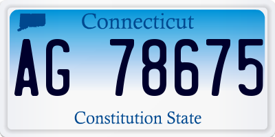 CT license plate AG78675