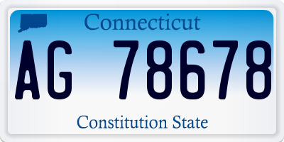 CT license plate AG78678