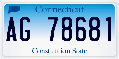 CT license plate AG78681