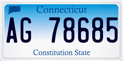 CT license plate AG78685