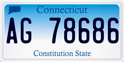 CT license plate AG78686