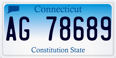 CT license plate AG78689