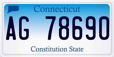 CT license plate AG78690