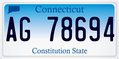 CT license plate AG78694