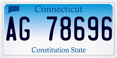 CT license plate AG78696