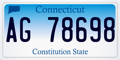 CT license plate AG78698
