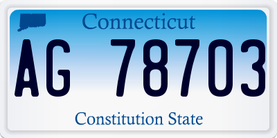 CT license plate AG78703