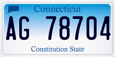 CT license plate AG78704
