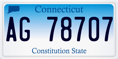 CT license plate AG78707