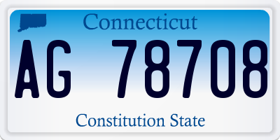 CT license plate AG78708