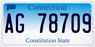 CT license plate AG78709