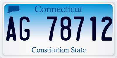 CT license plate AG78712